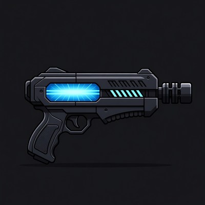 Laser gun in dark setting