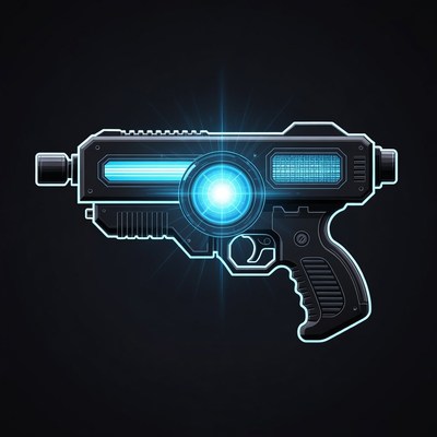 Sci-fi weapon design with glowing elements