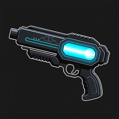 Futuristic sci-fi laser gun design