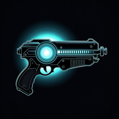 Gun design with glowing elements displayed