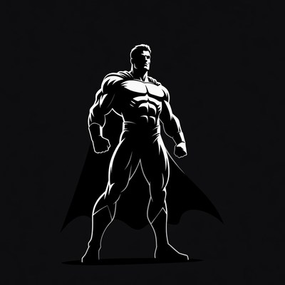 Strong figure in dark setting