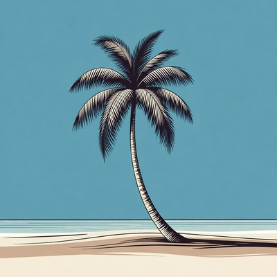 Palm tree by the beach