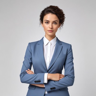Business woman posing confidently indoors