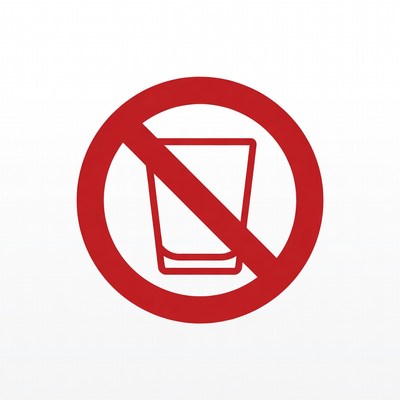 No drinking sign on white background