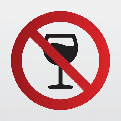 Sign indicating no alcohol allowed