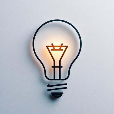 Light bulb design on wall