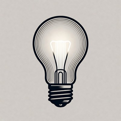 Light bulb with glowing filament shines bright