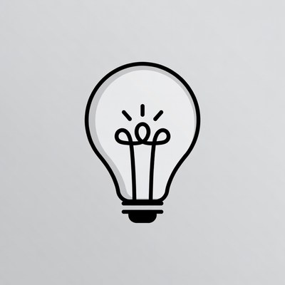 Light bulb with design elements in outline style