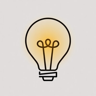 Light bulb on light background