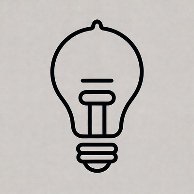 Light bulb in simple outline style