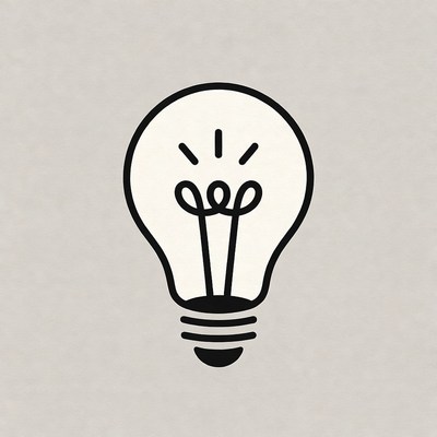 Light bulb illustration on plain background