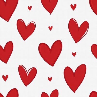Red hearts in simple pattern design