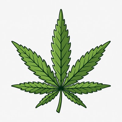 Green leaf of cannabis plant