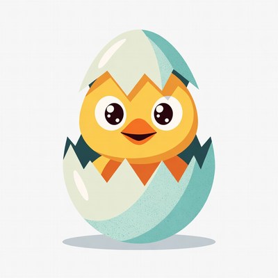 Chick hatching from an egg