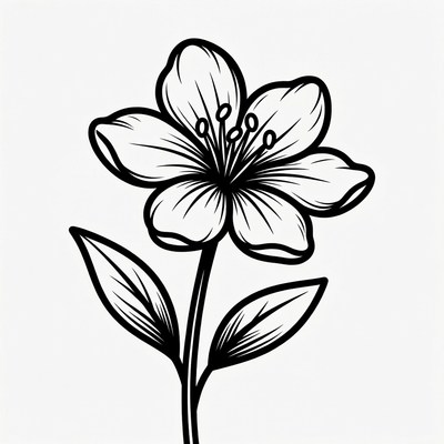Flower drawing with simple details
