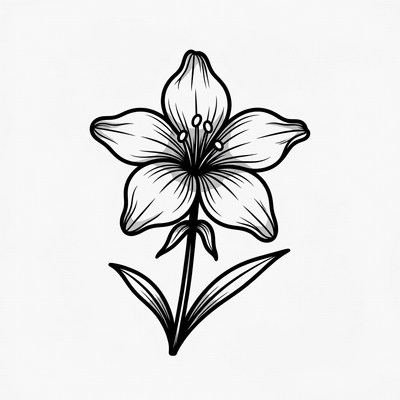 Flower sketch with simple lines