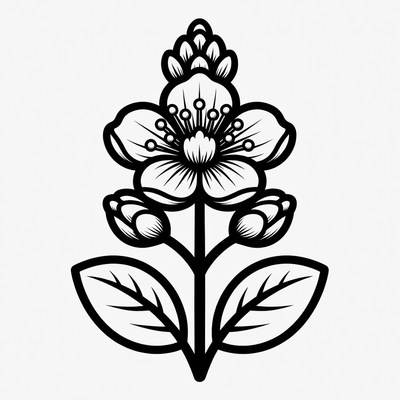 Black and white flower drawing