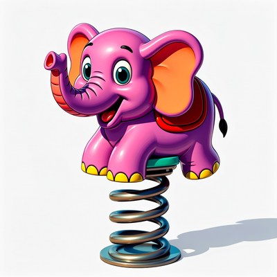 Colorful elephant spring rider for kids