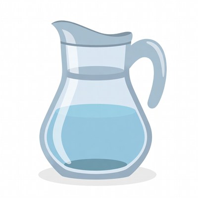 Clear water in glass pitcher