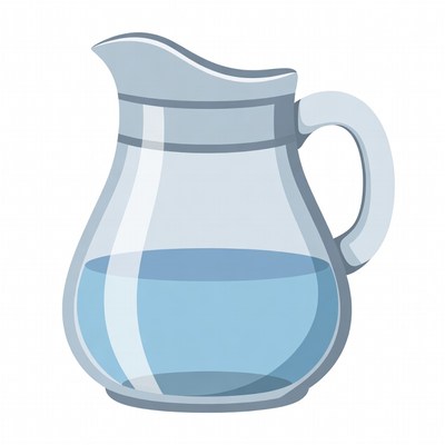 Glass pitcher filled with water