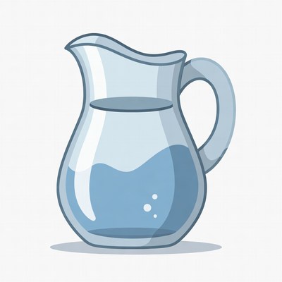 Glass pitcher filled with water