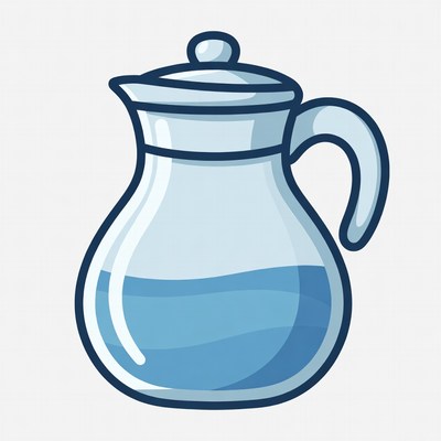 Water pitcher in clear design