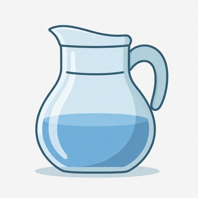 Pitcher filled with blue water