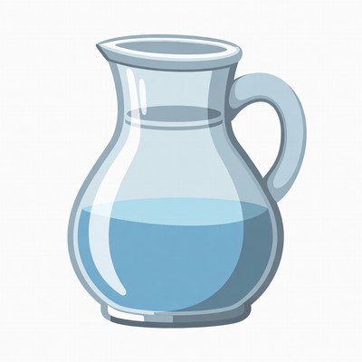 Pitcher holding clear water on a table