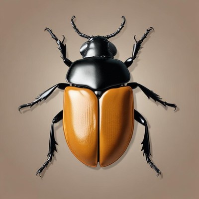 Close-up of a beetle on brown background