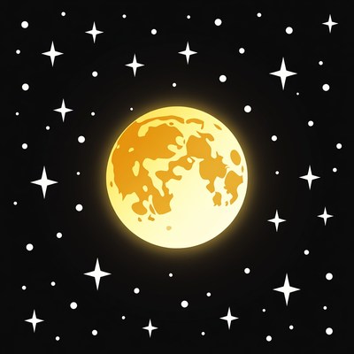 Bright moon against black sky