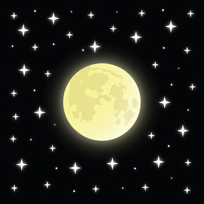 Night sky with moon and stars