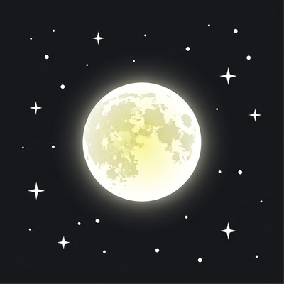 Bright full moon in night sky