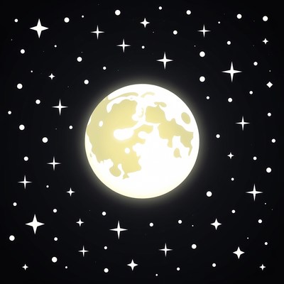 Full moon in clear night sky