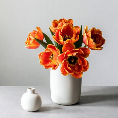 Flowers in a white vase