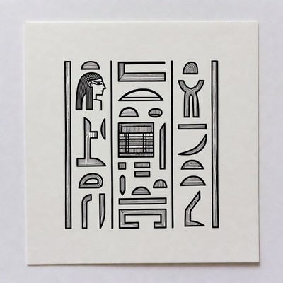 Ancient writing designs on a tile