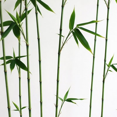 Bamboo stalks arranged in natural setting