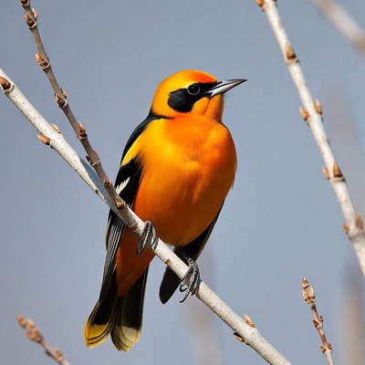Brightly colored bird in a tree