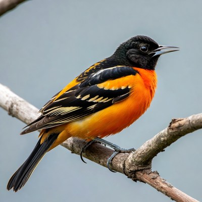 Colorful bird perched on branch