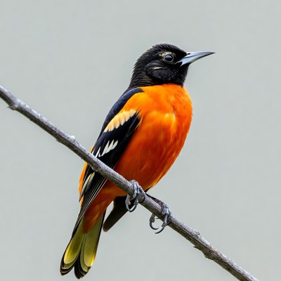 Bird perched on a branch in clear light