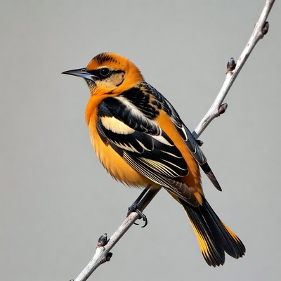 Bird perched on branch in natural light