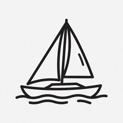 Sailboat drawing with simple lines