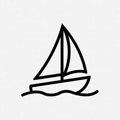 Simple sailboat on water