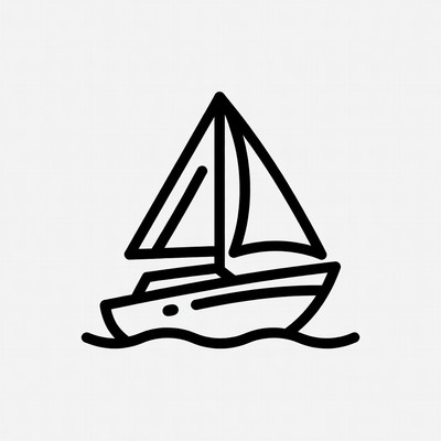 Sailboat on calm water surface