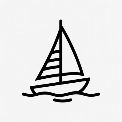 Sailboat on water with waves