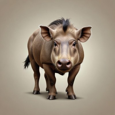 Cow standing on plain background