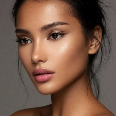 Beauty portrait of young woman with natural makeup