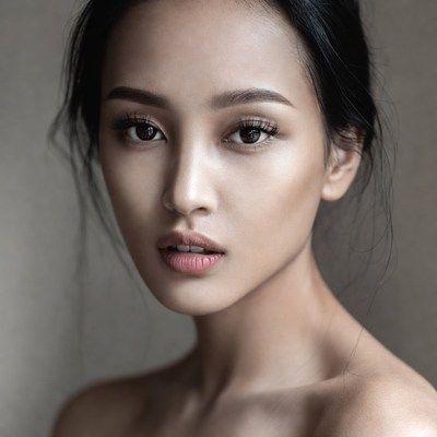 Portrait of woman with natural makeup