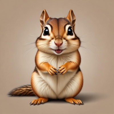 Cute chipmunk with friendly smile