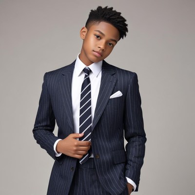 Young boy in formal wear at studio