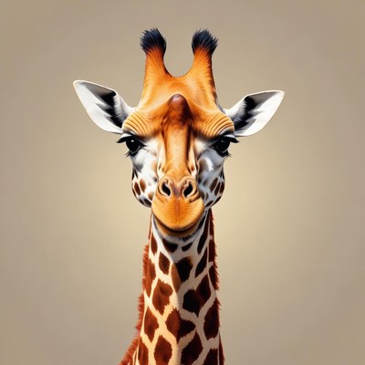 Giraffe stands in front of camera